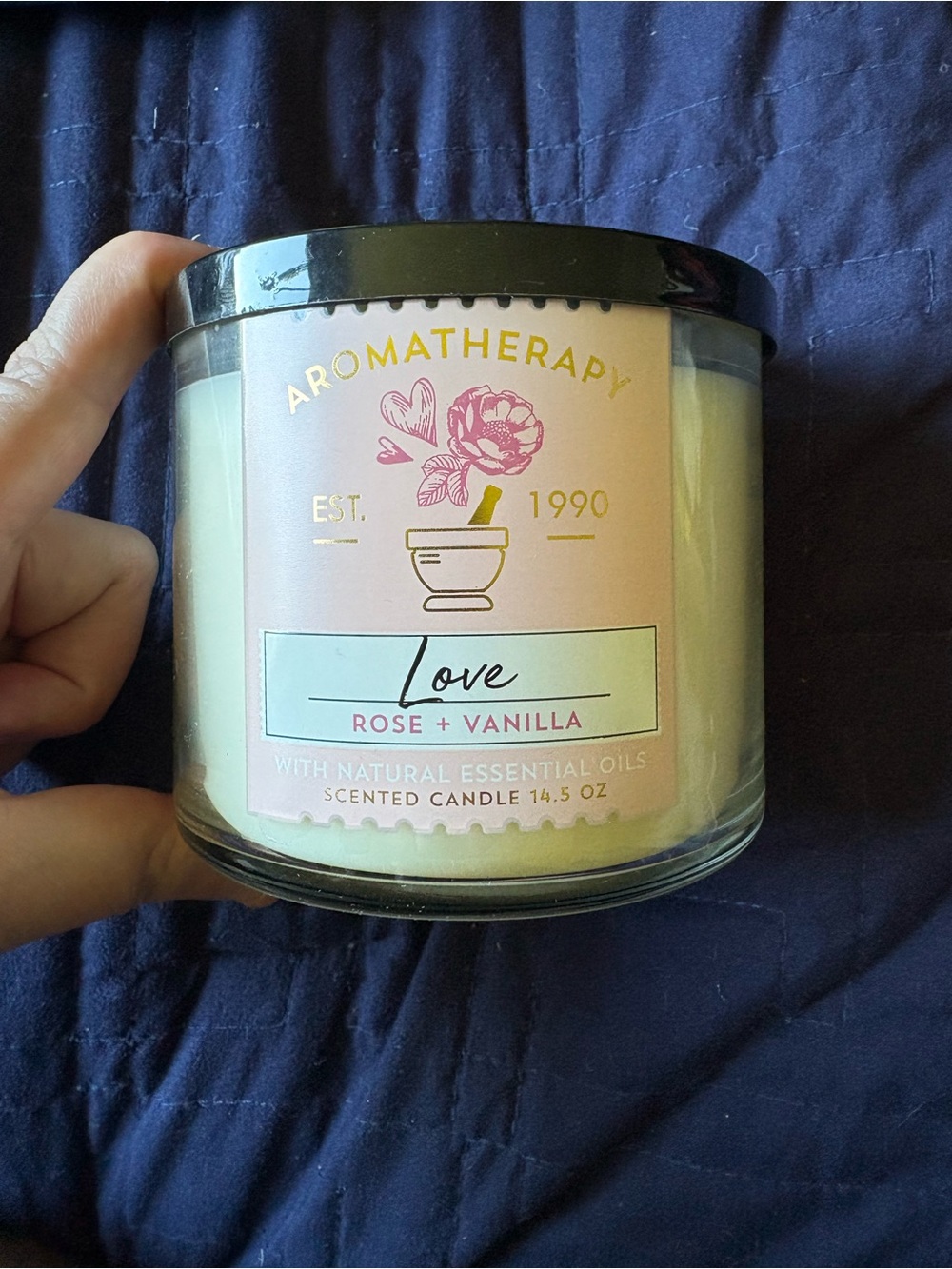 Bath and body works aromatherapy love 3 wick candle